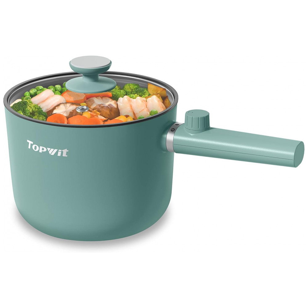 ECTQSRHHXNCB0B_0-1.jpg - TopWit Hot Pot Elétrico 15L com Revestimento Antiaderente Verde - Controle Dual de Potência e Proteção Contra Superaquecimento