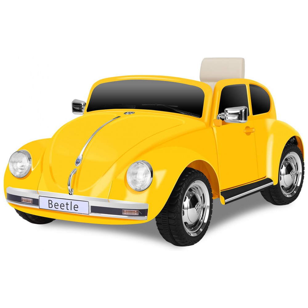 ECTQSSHZY4PD0B_0-1.jpg - Carro Elétrico Infantil Volkswagen Beetle Forever Source Amarelo 12V Controle Remoto LED 3 Velocidades Música e autonomia de 60-90min