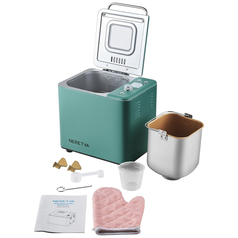 ECTQSTJVG4290B_7.jpg - Neretva Máquina de Fazer Pão Automática 20 em 1 até 1 kg Aço Inoxidável Verde