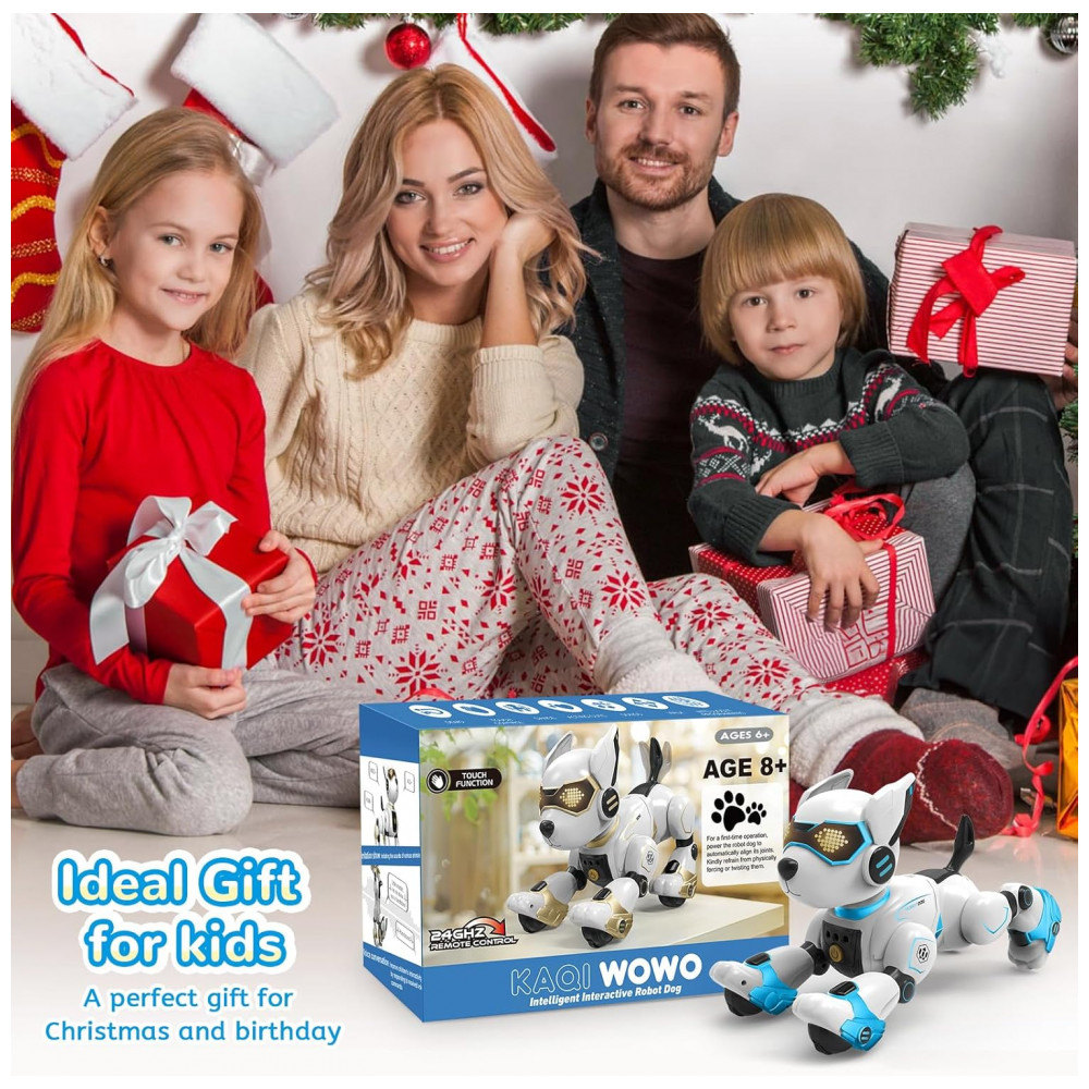 ECTQSXZDPCDD0B_6-1.jpg - Robô Cachorro Programável Azul e Branco – YoJo‑Tech Controle Remoto Voz Imitador de Sons e Dança para Crianças