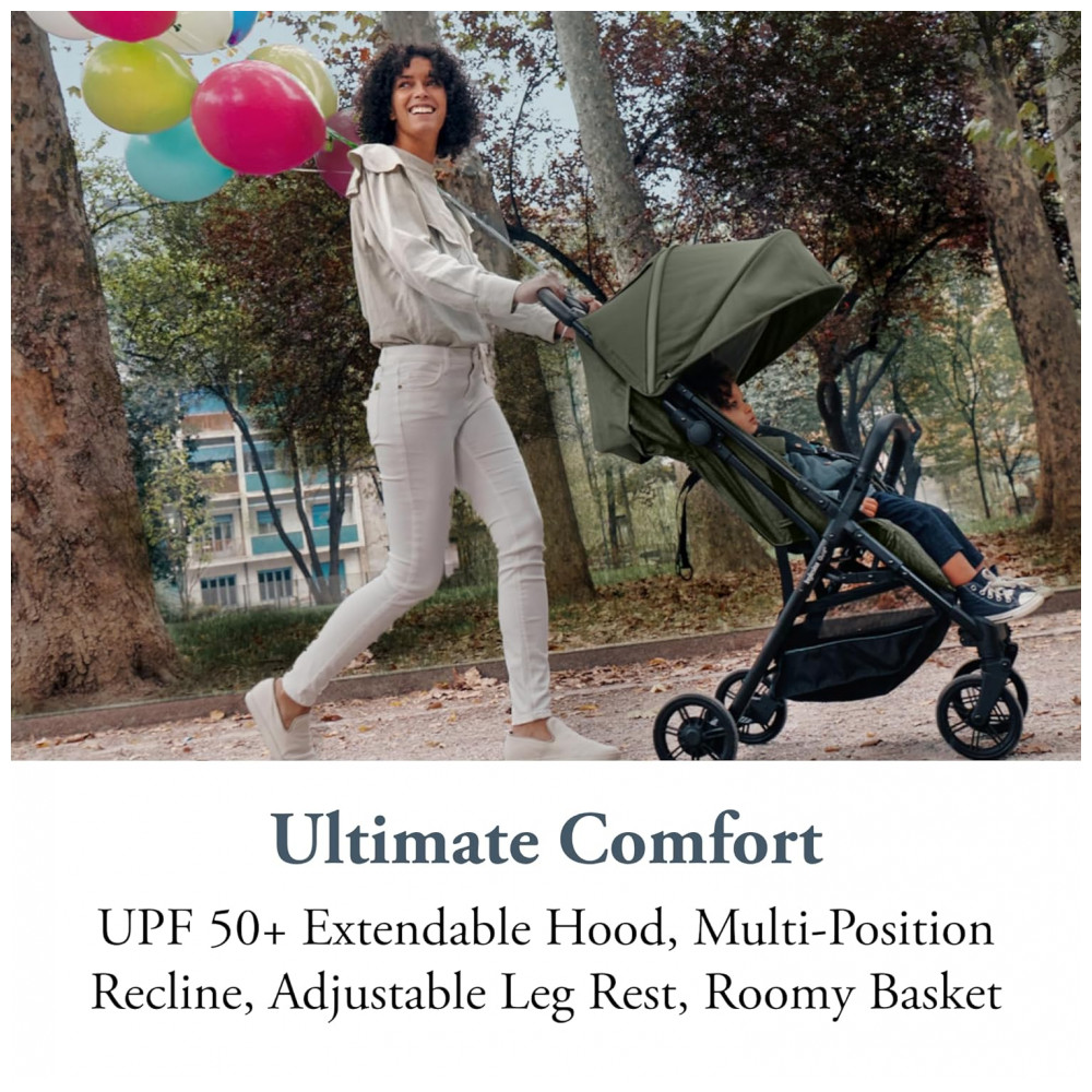 ECTQSZD933XC0B_3-1.jpg - Carrinho de Bebê Inglesina Quid 2 Verde Crocodilo - Ultraleve Compacto Dobrável Reclinação Multiposição Capota UV 50+