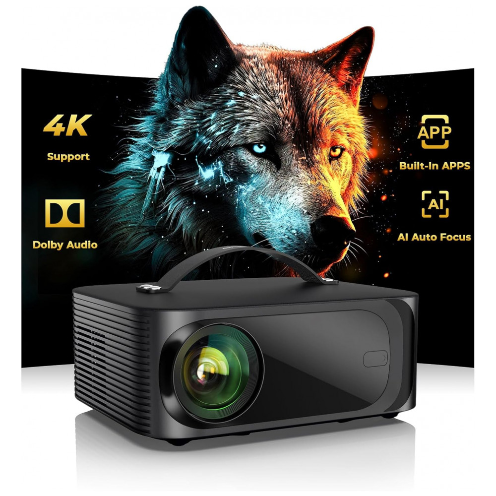 ECTQT297D66D0B_0-1.jpg - Projetor Outdoor 4K com Wi-Fi 6 e Bluetooth, Smart TV OS Dolby Audio, Portátil ONOAYO 1080P com 300 Polegadas de Tela - Preto