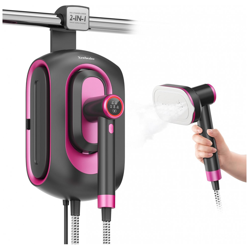 ECTQT2HJVNMD0B_0-1.jpg - Passadeira,Steamer e Vaporizador Newbealer 2 em 1 Pro Steam Station, 1550W, Turbo de 3 Níveis, Vapor Seco para Roupas,