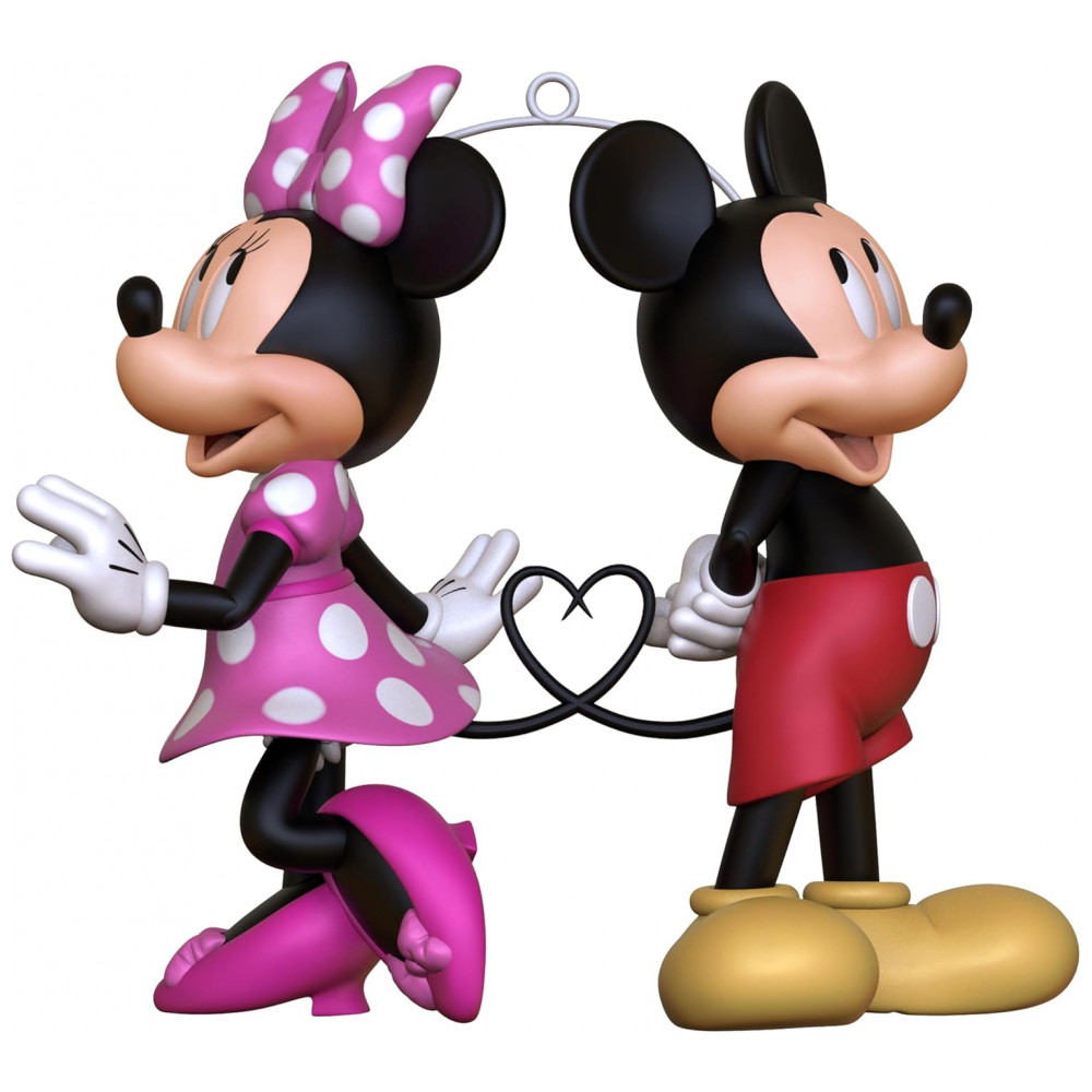 ECTQT51PD9XC0B_0-1.jpg - Enfeite de Natal Hallmark Keepsake Disney Mickey e Minnie Um Conto de União Presente para Fãs da Disney