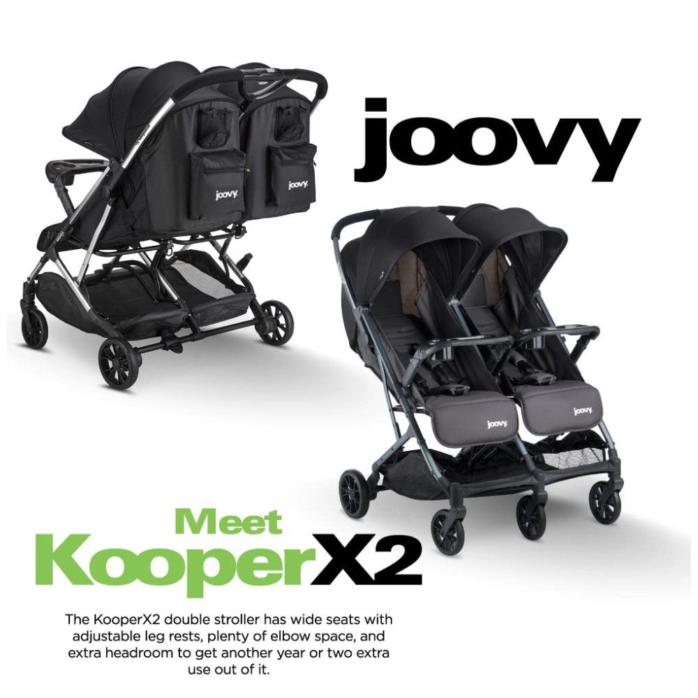 ECTQTFB3SKP70B_2-1.jpg - Carrinho de Bebê Duplo com Assentos Reclináveis e Dobra com Uma Mão Joovy X2 Preto Ferro