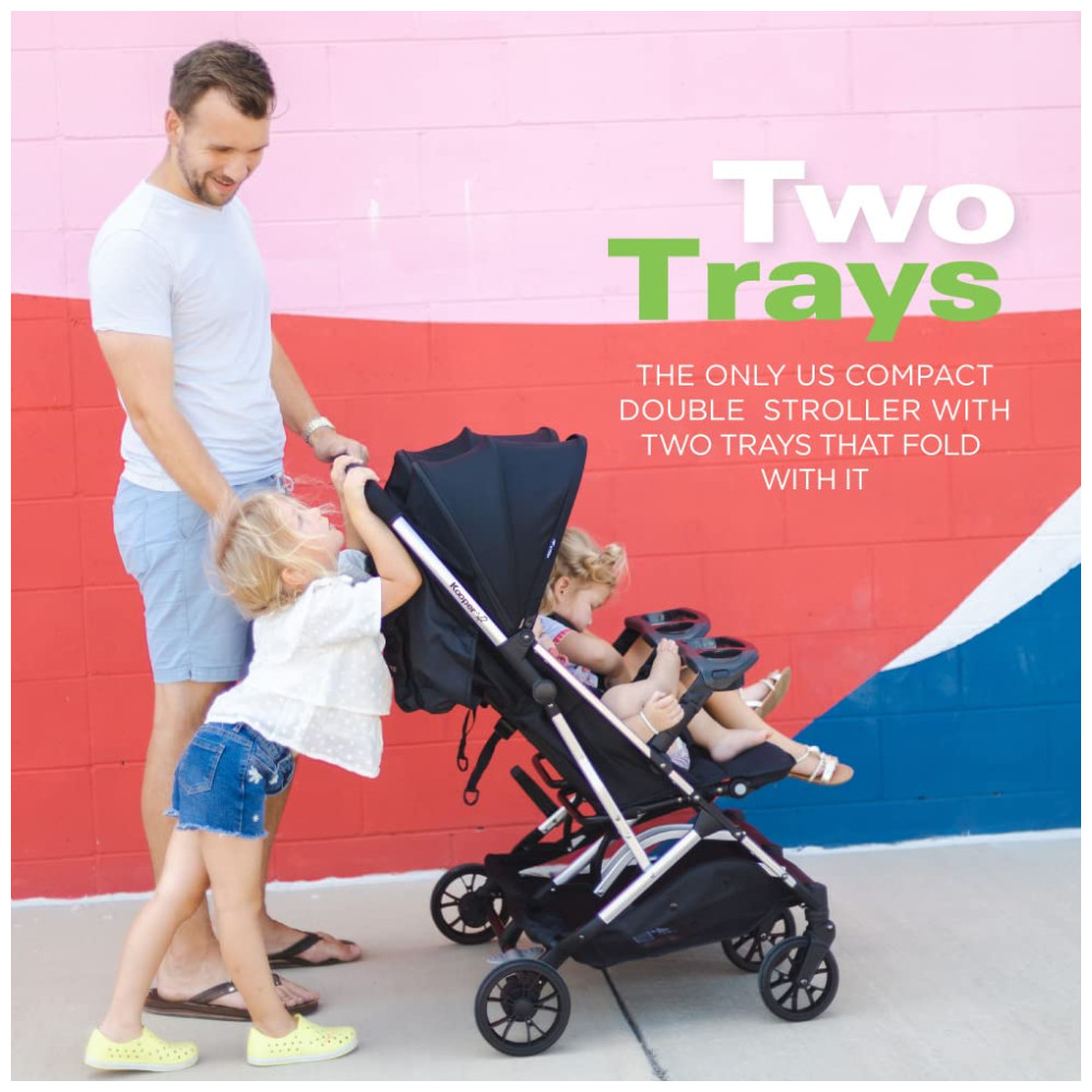 ECTQTFB3SKP70B_5-1.jpg - Carrinho de Bebê Duplo com Assentos Reclináveis e Dobra com Uma Mão Joovy X2 Preto Ferro