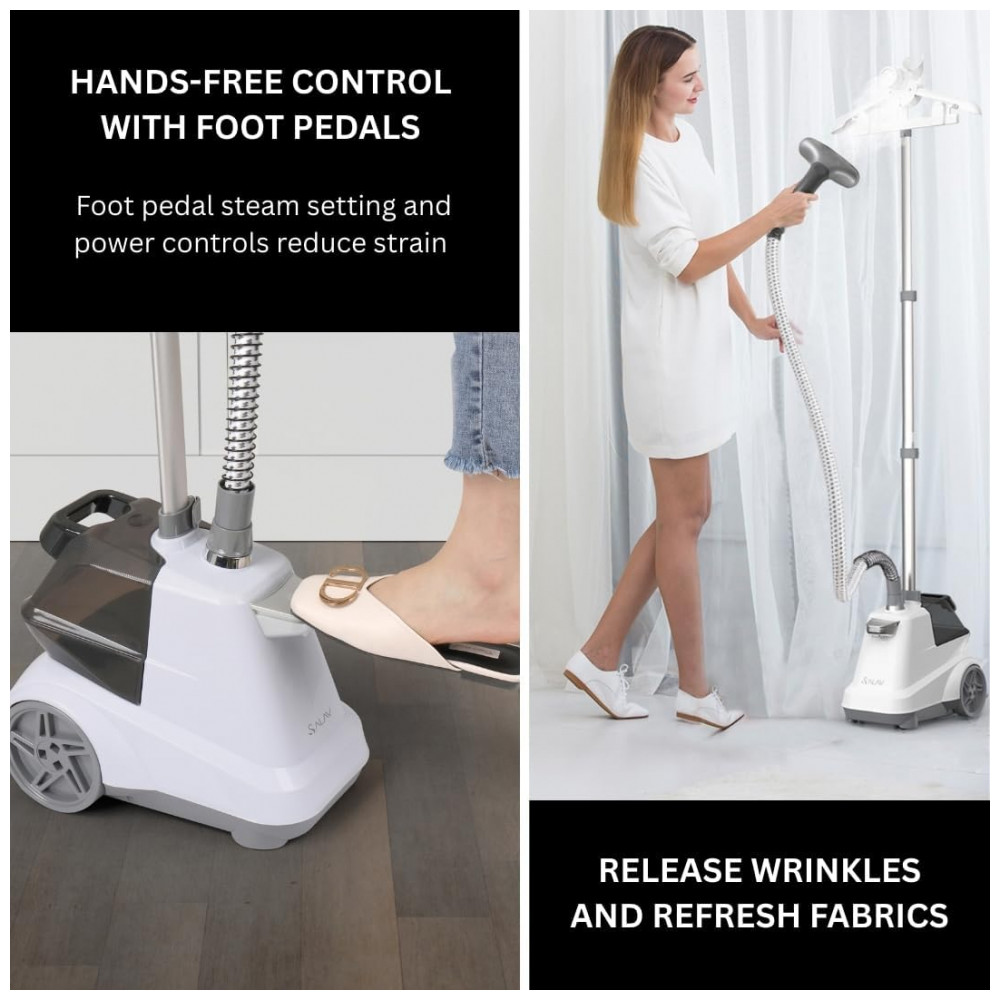 ECTQTJN65PN90B_4-1.jpg - SALAV Vaporizador de Roupas Comercial de Tamanho Grande - Modelo Pesado Com Pedais e Reservatório de Água Extra Grande de 3L (1015 oz) 1800 watts