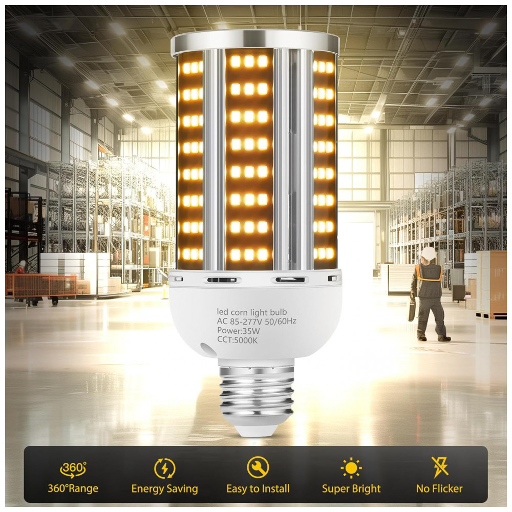 ECTQTJSZ5B8D0B_2-1.jpg - Pacote com 2 Lâmpadas LED de Milho de 35W Branco Quente 3000K - Equivalente a 300W Base E26/E39 para Áreas AmplasYANYCN