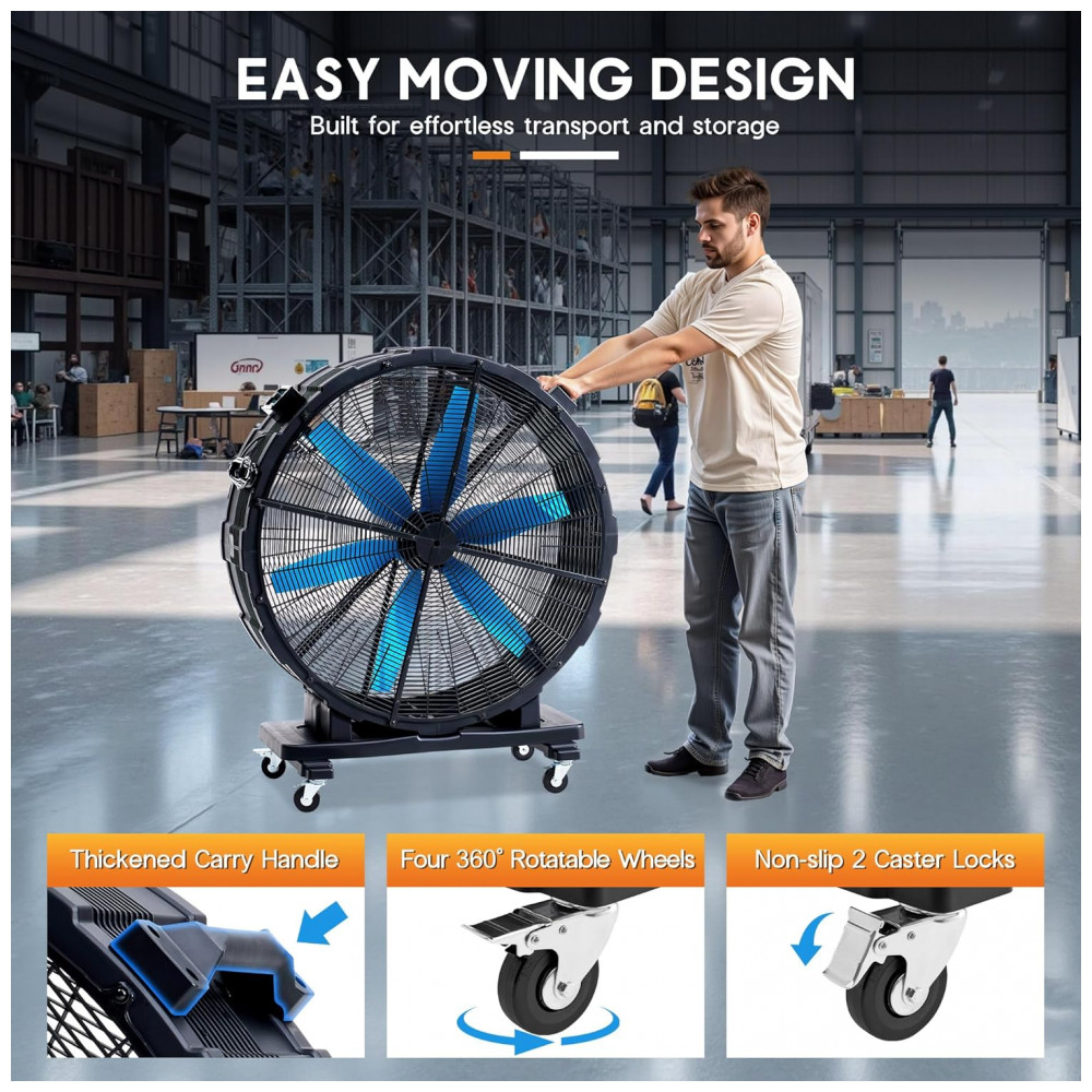 ECTQTLCBBFVF0B_1-1.jpg - Ventilador Industrial Albott 122 cm Preto Alta Velocidade 3 Velocidades 750W Modelo GFJ001 110V