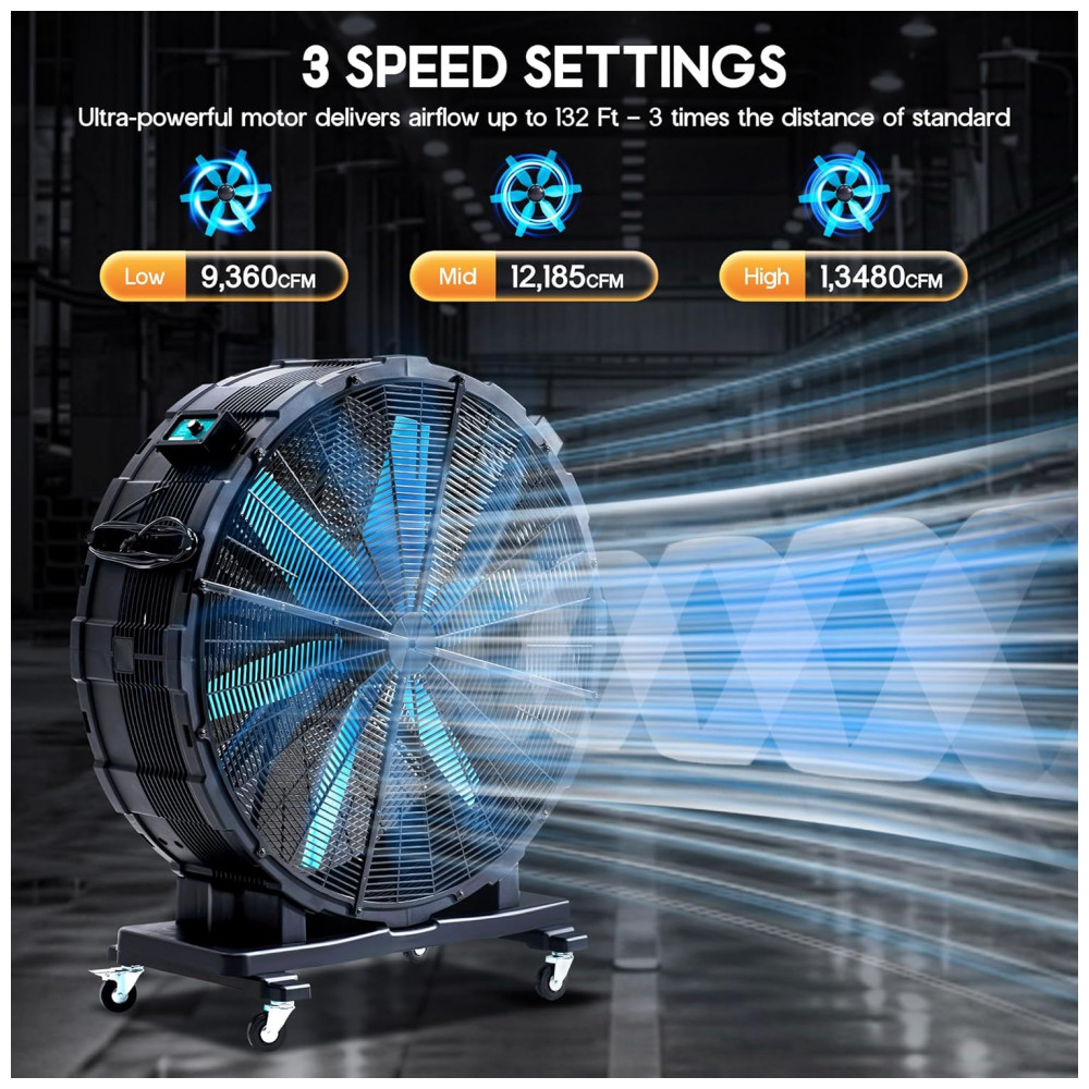 ECTQTLCBBFVF0B_2-1.jpg - Ventilador Industrial Albott 122 cm Preto Alta Velocidade 3 Velocidades 750W Modelo GFJ001 110V