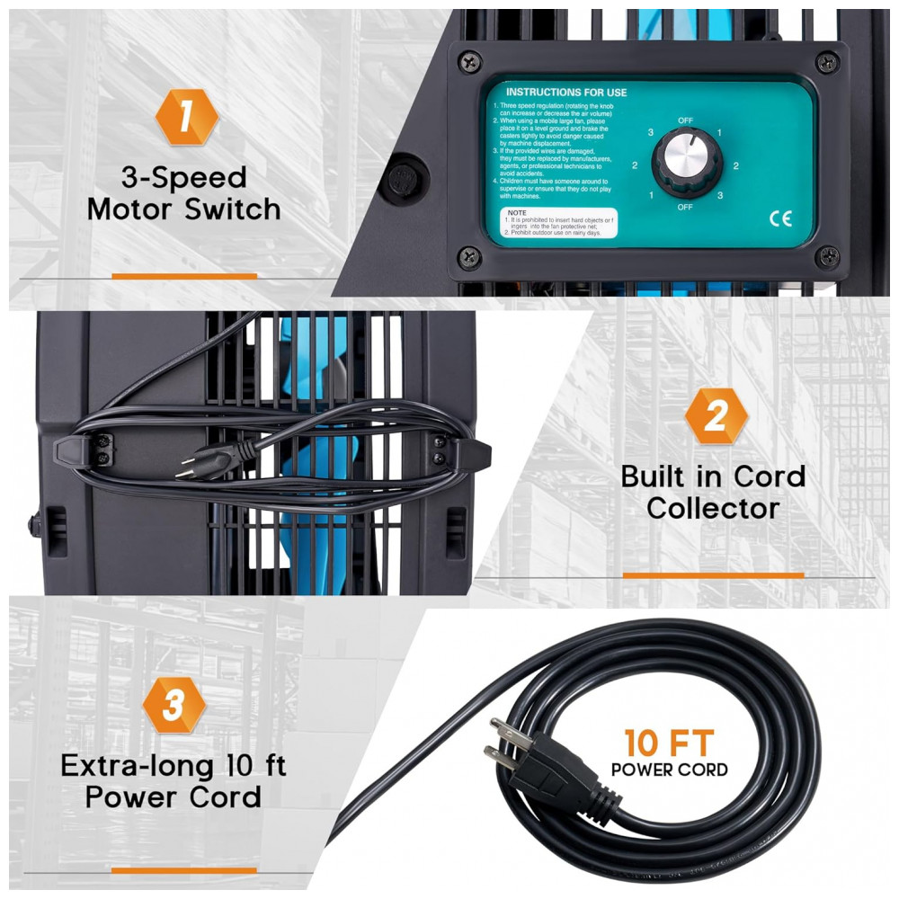 ECTQTLCBBFVF0B_4-1.jpg - Ventilador Industrial Albott 122 cm Preto Alta Velocidade 3 Velocidades 750W Modelo GFJ001 110V