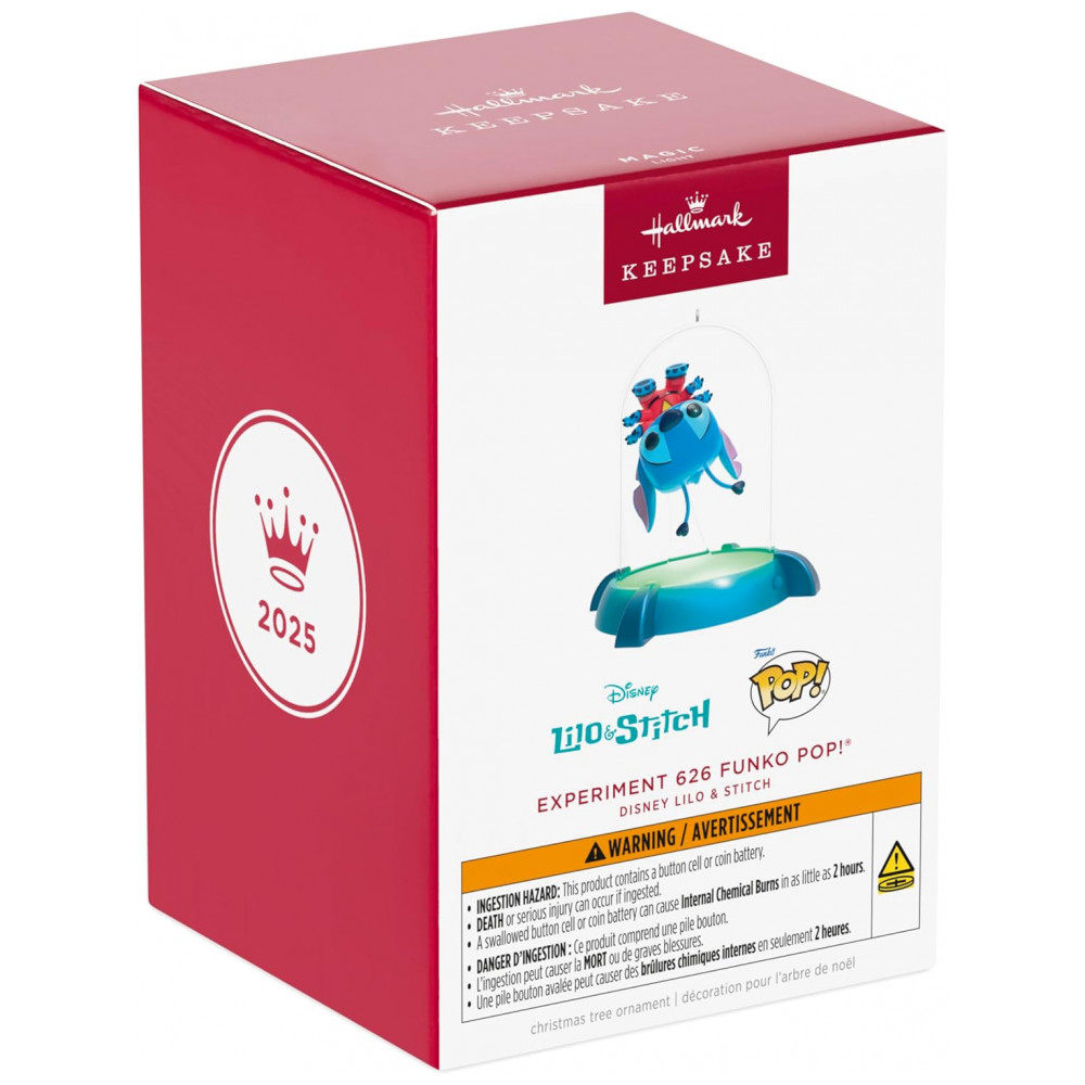 ECTQTRG293RD0B_6-1.jpg - Ornamento Hallmark Keepsake 2025 Disney Lilo & Stitch Experiment 626 Funko POP! com Luz, Presente para Fãs Disney