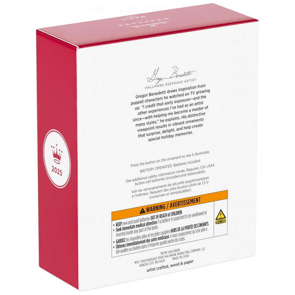 ECTQTT5193RD0B_7-1.jpg - Enfeite de Natal Hallmark Keepsake 2025, Aniversário de 85 anos do Pinóquio da Disney - O Desejo Realizado de Gepeto com Luz