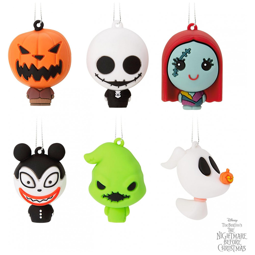 ECTQTVV6MQZB0B_5-1.jpg - Conjunto de 6 Mini Enfeites Natalinos Hallmark Disney Tim Burton O Estranho Mundo de Jack, Plástico Inquebrável
