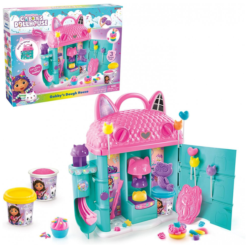 ECTQTW4LFX7D0B_1-2.jpg - Canal Toys Casa de Massinha da Gabby's Dollhouse! Divirta-se modelando e decorando com facilidade e portabilidade! Para crianças a partir de 4 anos