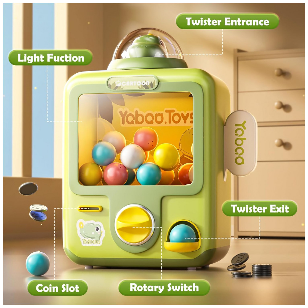 ECTQTXCR7XPD0B_2-1.jpg - Máquina de Garra para pegar Dinossauro Verde Skirfy – Mini Arcade Infantil Dinossauro com Luzes Som e Ação de Garra