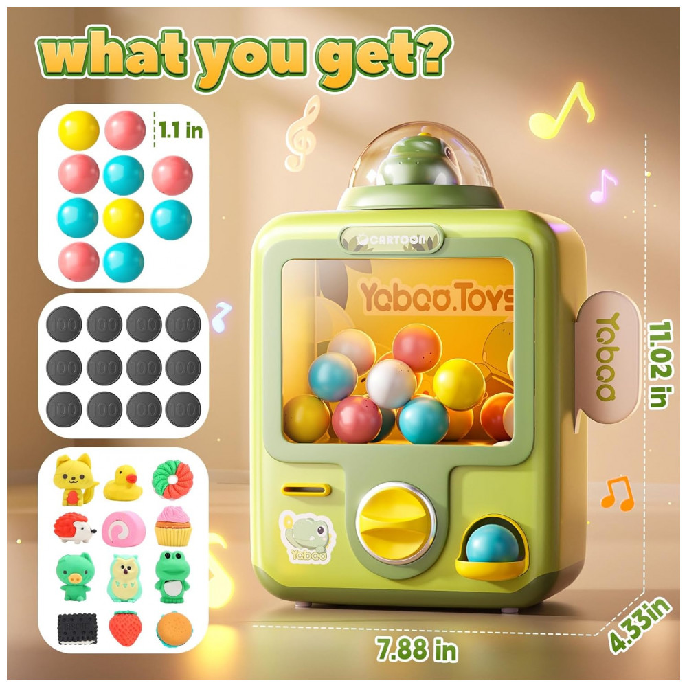 ECTQTXCR7XPD0B_3-1.jpg - Máquina de Garra para pegar Dinossauro Verde Skirfy – Mini Arcade Infantil Dinossauro com Luzes Som e Ação de Garra