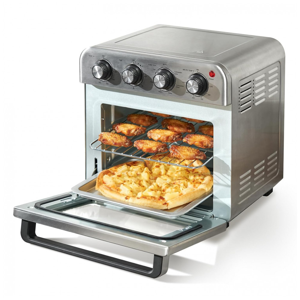 ECTQTZQD2GLC0B_0-1.jpg - Forno Elétrico Air Fryer VEVOR 7 em 1, 18L, 1800W, Convecção 360°, Temporizador 60min, Aço Inox, Multiuso com Acessórios, 110V