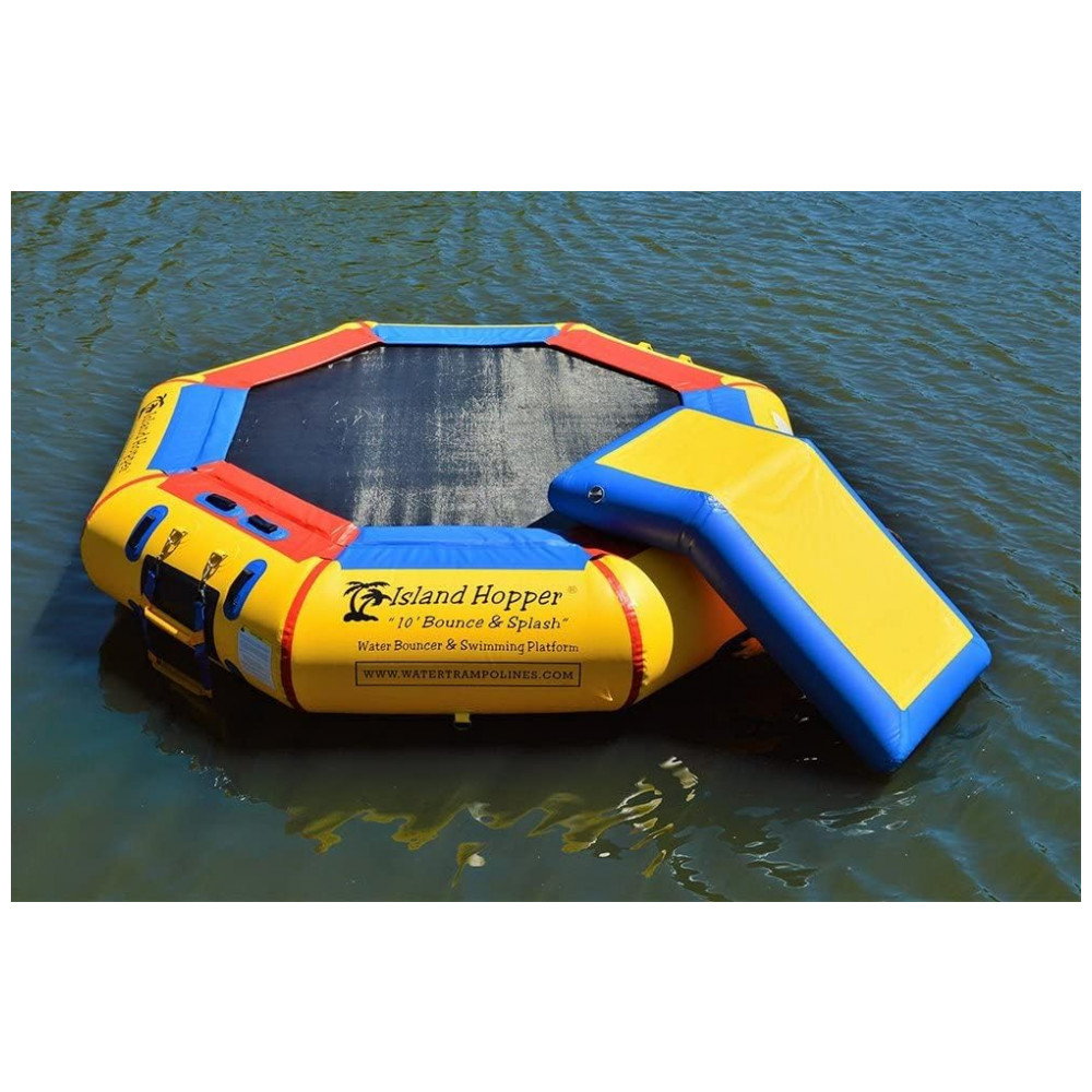 ECTQUBHD16G10B_2-1.jpg - Cama Elástica Inflável com Escada para Crianças a Partir de 5 Anos ISLAND HOPPER Amarelo