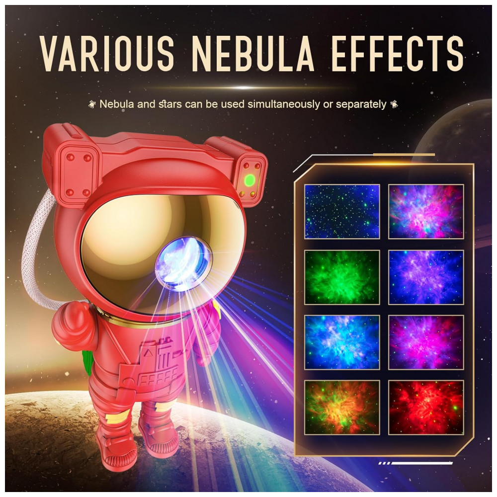 ECTQV99JBPQF0B_1-1.jpg - Projetor de Luzes de Natal Mooyran Astronauta Galáxia Vermelha para Uso Interno, Decoração Festiva de Natal, Luzes Românticas para Quarto, Único com T