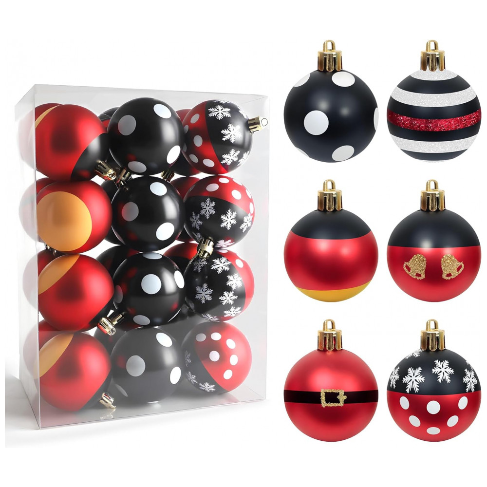 ECTQVBNYL9HF0B_0-1.jpg - Conjunto de 24 Enfeites de Natal em Forma de Bolas, 60mm, Vermelho e Preto, de Plástico Resistente a Quebras, para Decorar Árvore de Natal e Festas