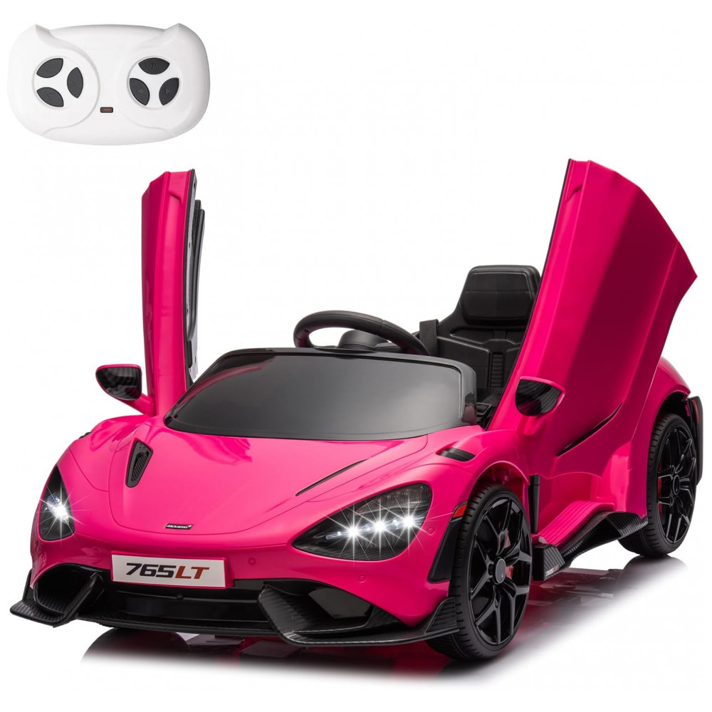 ECTQVDGB32SD0B_0-1.jpg - Carro Elétrico Infantil McLaren 765LT Licenciado 12V, 1 Lugar, 2 Motores 30W, Controle Remoto, Bluetooth, Luzes LED, Rosa