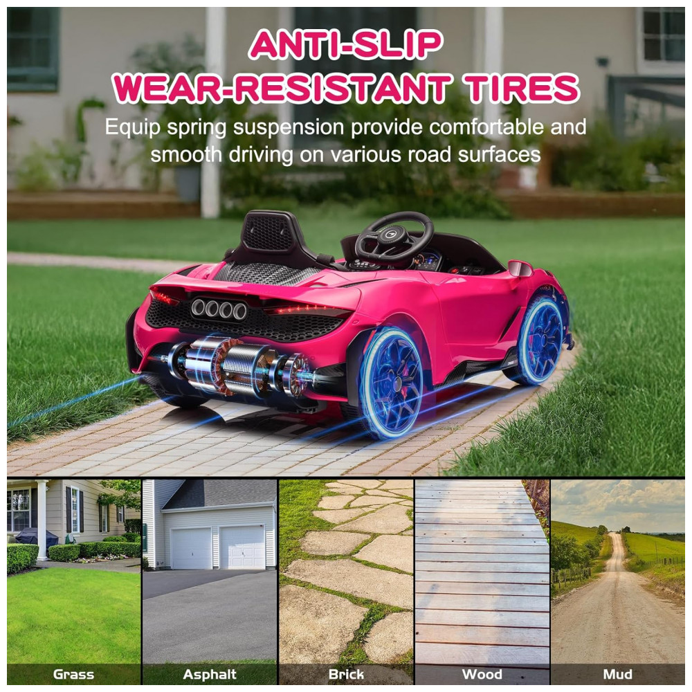 ECTQVDGB32SD0B_4-1.jpg - Carro Elétrico Infantil McLaren 765LT Licenciado 12V, 1 Lugar, 2 Motores 30W, Controle Remoto, Bluetooth, Luzes LED, Rosa