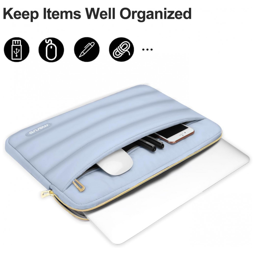 ECTQVJVJBR6D0B_1-1.jpg - MOSISO 13,3" Capa Puff para Laptop com Bolsa Adicional, Compatível com MacBook Air/Pro 13-14, HP, Dell, ASUS, Lenovo, Azul Bebê