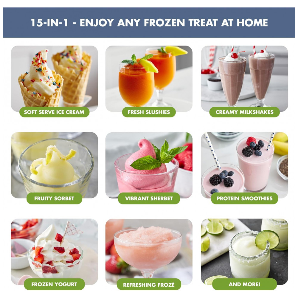 Máquina de Sorvete e Bebidas Congeladas GreenPan Frost, Soft Serve, Frozen Yogurt, Smoothies, Milkshakes, Coquetéis, Sem Necessidade de Congelador, - Imagem 4