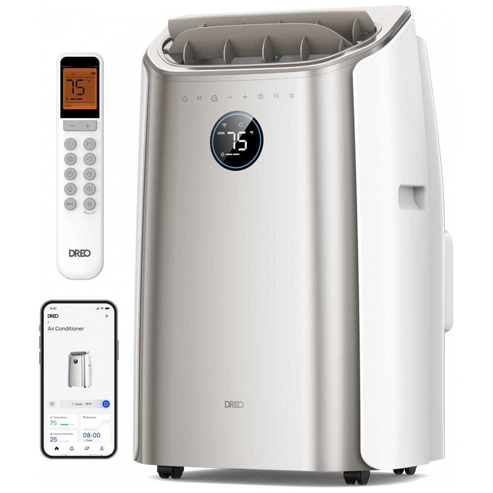 ECTQVL4K8LDD0B_0-1.jpg - Ar-condicionado Portátil Dreo 14.000 BTU para Quarto, Refrigeração sem Drenagem, 3 em 1 com Ventilador Desumidificador, Controle por Aplicativo