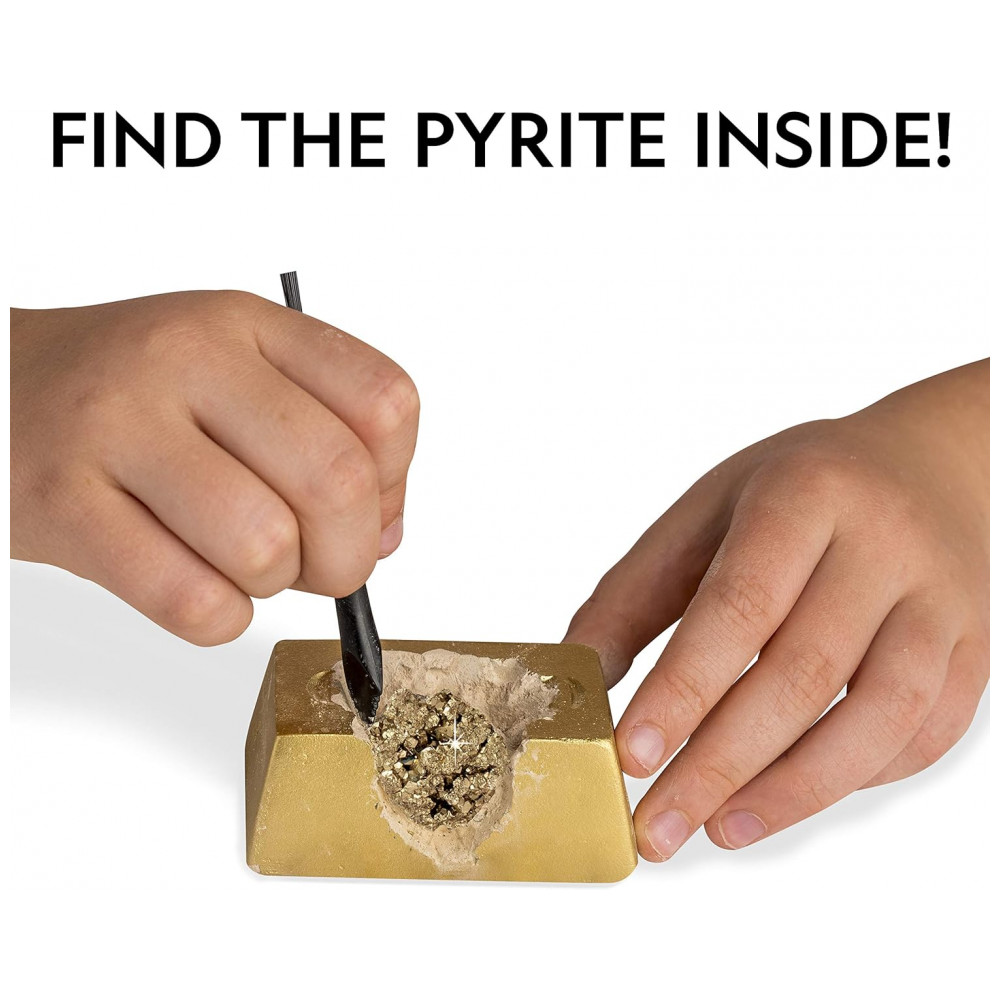 ECTQVLRHS4W70B_1-1.jpg - National Geographic Fool’s Gold Dig Kit Party Pack – 12 Gold Bar Dig Bricks com 2-3 Especimens de Pirita, Kit Educacional STEM para Crianças, Atividade de Festa em Grupo