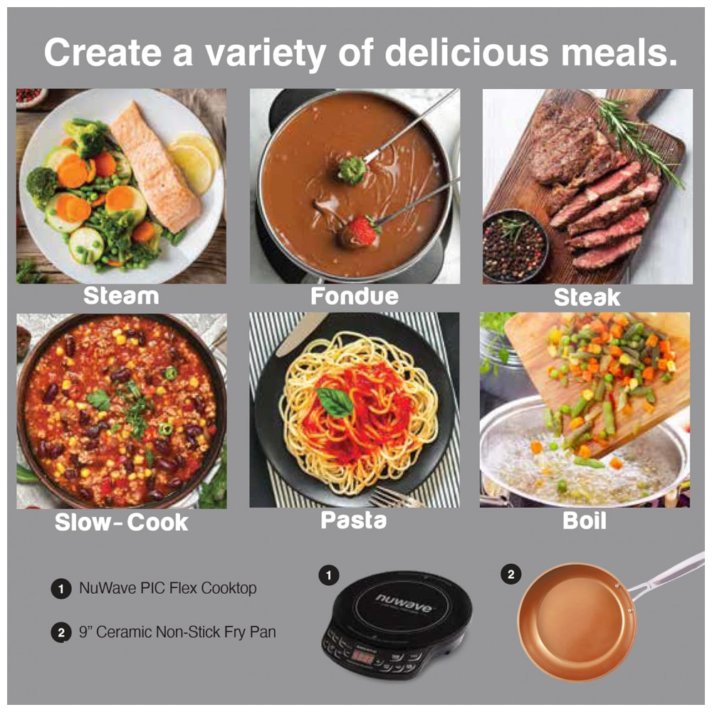 ECTQVMB16DDD0B_1-1.jpg - Nuwave PIC Flex com Frigideira Antiaderente Anodizada Duralon, Cooktop de Indução Portátil e Potente, Bobina de Aquecimento