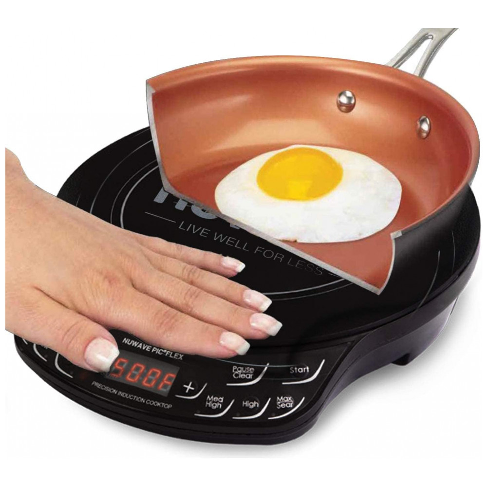 ECTQVMB16DDD0B_5-1.jpg - Nuwave PIC Flex com Frigideira Antiaderente Anodizada Duralon, Cooktop de Indução Portátil e Potente, Bobina de Aquecimento