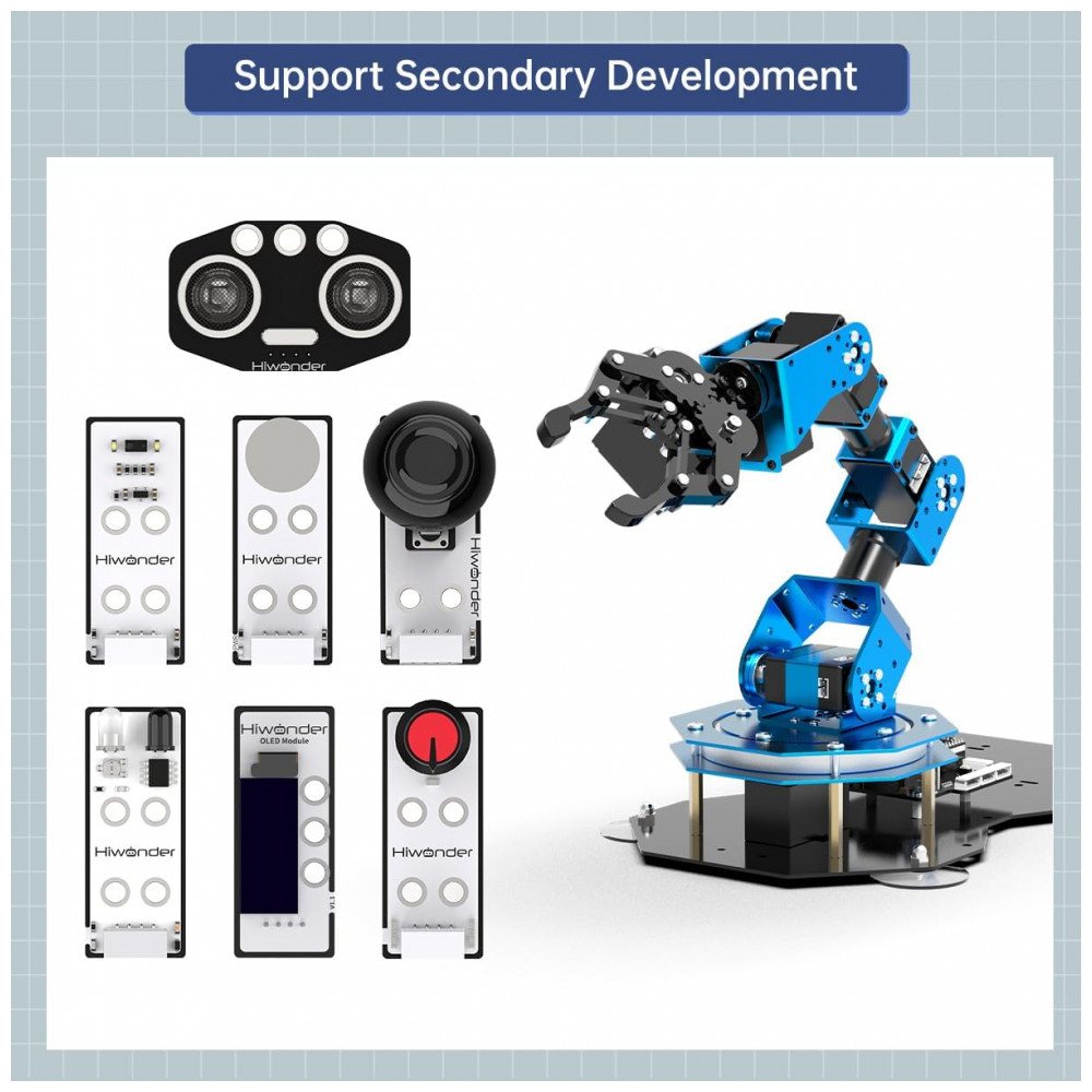 ECTQVXYSM7PB0B_8-1.jpg - Hiwonder Braço Robótico xArm ESP32 Cinza – Kit Programável MicroPython para Desenvolvimento Secundário