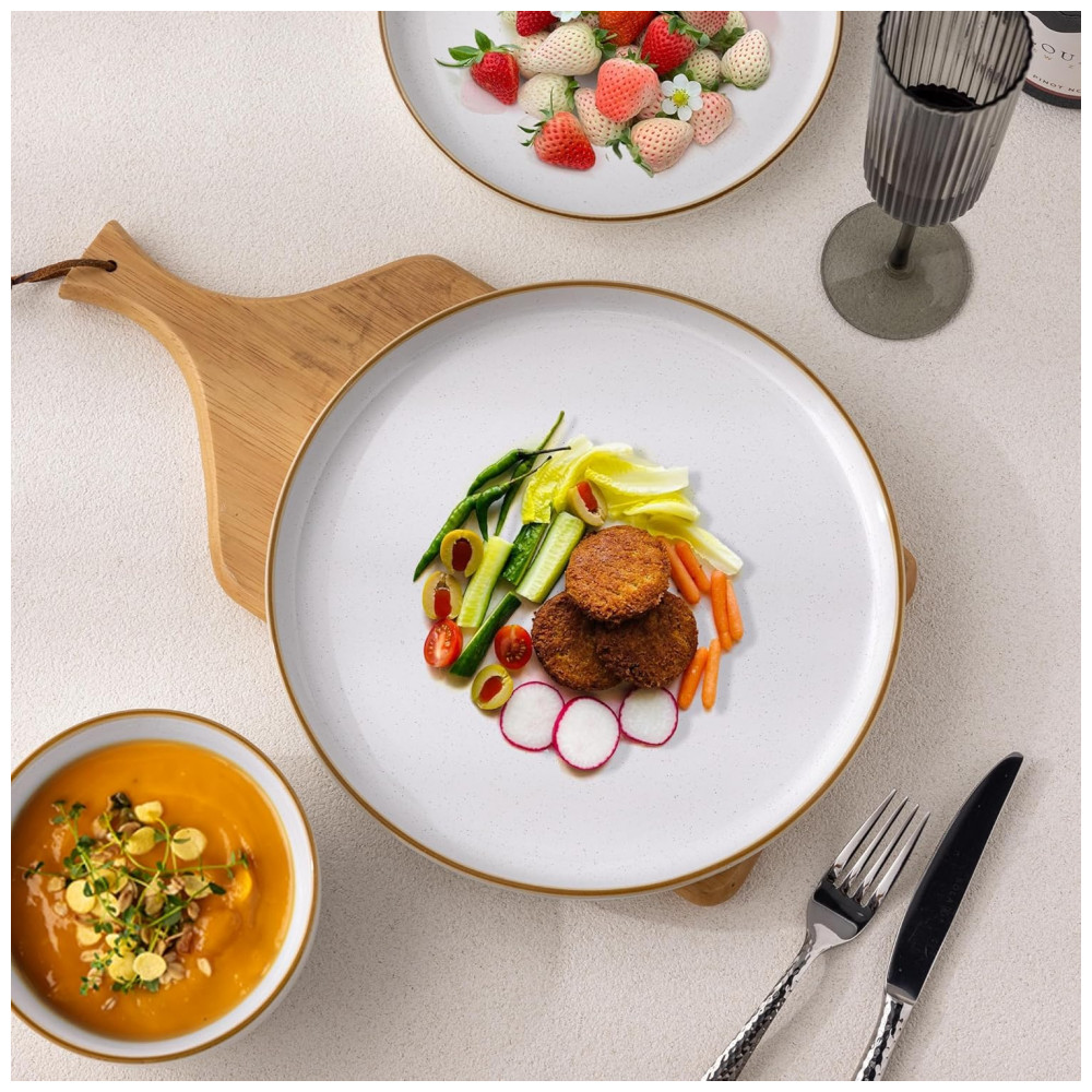 ECTQW18BS1BD0B_2-1.jpg - Conjunto de Louça AmorArc, 12 Peças em Cerâmica Branca Pintada à Mão, Pratos e Tigelas, Seguro para Micro-ondas e Lava-louças, Para Servir 4 Pessoas