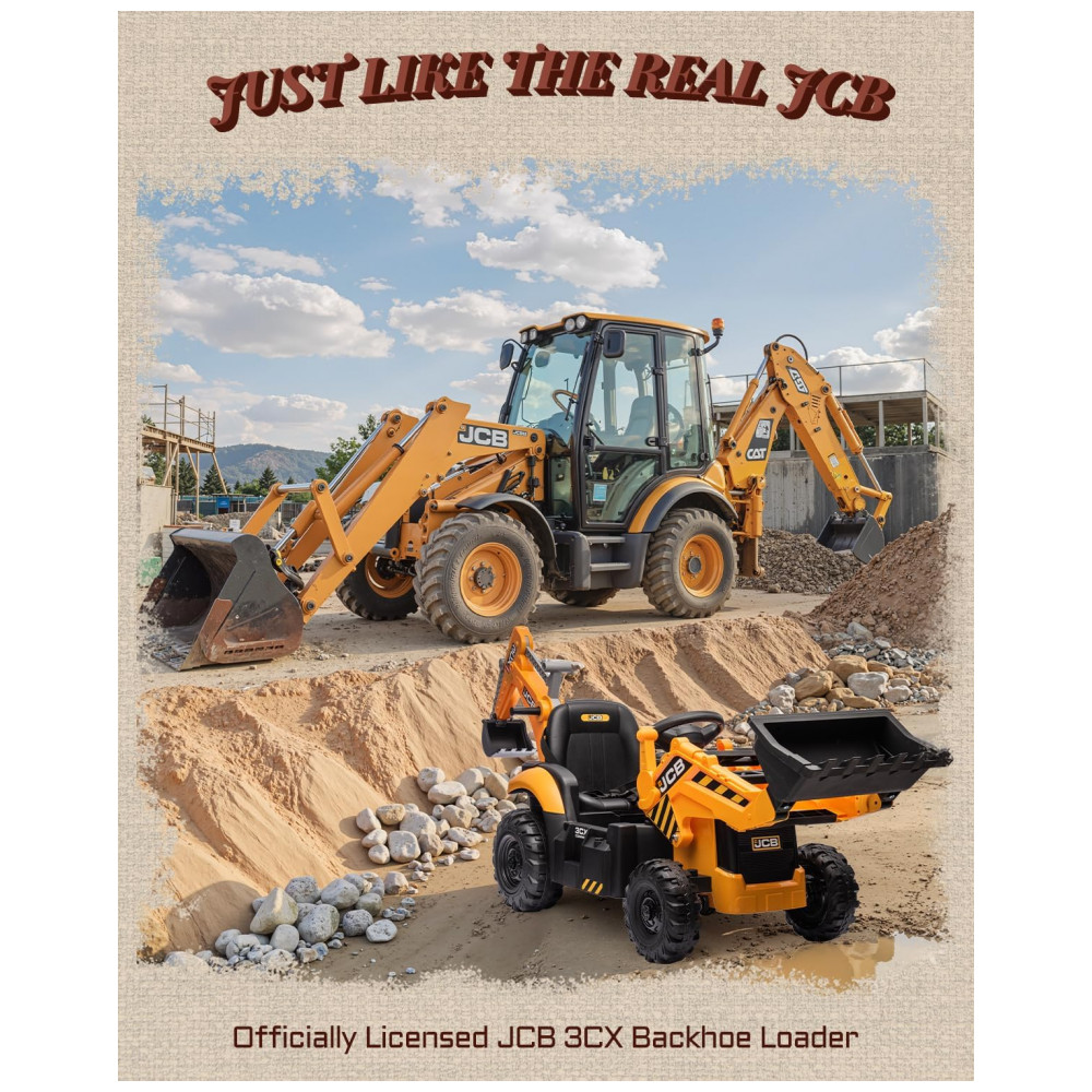 ECTQW1MYV3BF0B_1-1.jpg - Carro Elétrico Infantil 2 Lugares Escavadeira 3 em 1, JCB 3CX Licenciado, 24V, 2 Motores 120W, Controle Remoto, Banco Reversível, Cinto de Segurança