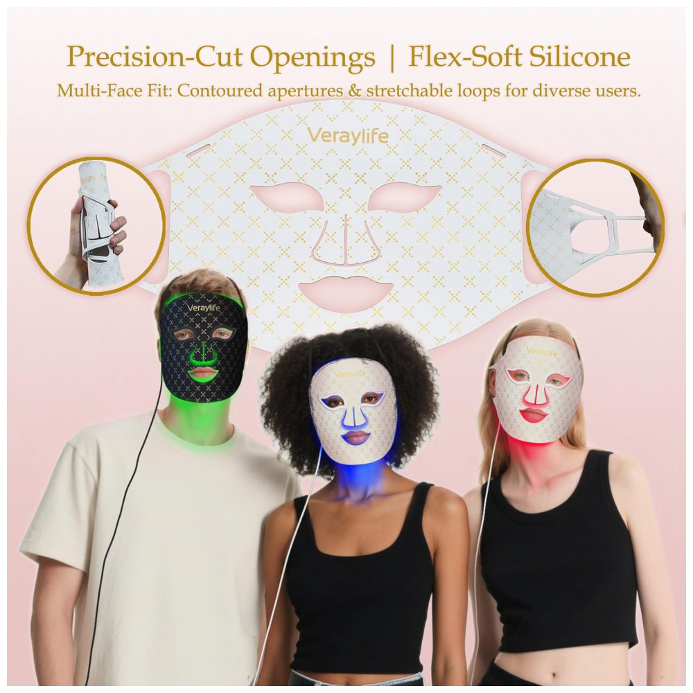 ECTQW3ZZRFBF0B_5-1.jpg - Máscara de Terapia de Luz Vermelha para o Rosto, Máscara Facial de LED, Luz de Cuidados com a Pele com Infravermelho Próximo 850nm e Luz Azul Ajustáve