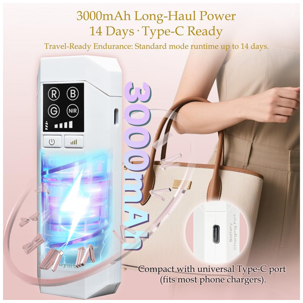 ECTQW3ZZRFBF0B_6-1.jpg - Máscara de Terapia de Luz Vermelha para o Rosto, Máscara Facial de LED, Luz de Cuidados com a Pele com Infravermelho Próximo 850nm e Luz Azul Ajustáve