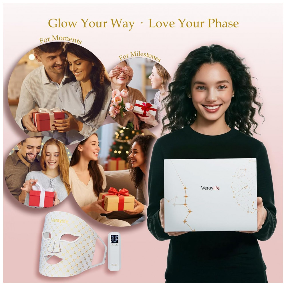 ECTQW3ZZRFBF0B_7-1.jpg - Máscara de Terapia de Luz Vermelha para o Rosto, Máscara Facial de LED, Luz de Cuidados com a Pele com Infravermelho Próximo 850nm e Luz Azul Ajustáve