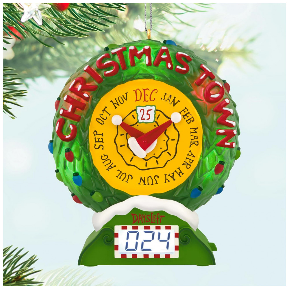 ECTQW5YHKJPD0B_2-1.jpg - Enfeite Natalino Hallmark Keepsake 2025 Disney O Estranho Mundo de Jack Christmas Town Countdown com Luz, Som e Movimento