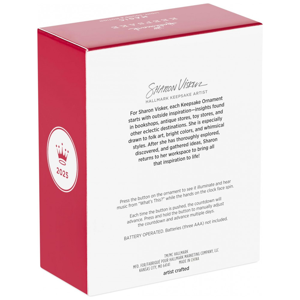 ECTQW5YHKJPD0B_7-1.jpg - Enfeite Natalino Hallmark Keepsake 2025 Disney O Estranho Mundo de Jack Christmas Town Countdown com Luz, Som e Movimento