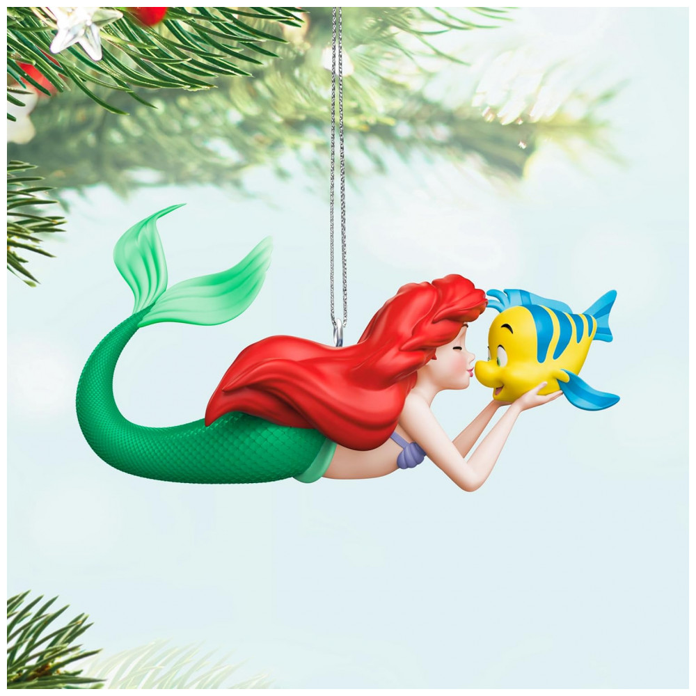 ECTQW6VBB3RD0B_2-1.jpg - Enfeite de Natal Hallmark Keepsake Natal 2025 Disney A Pequena Sereia Amizade Fin-Tástica, Decoração Encantadora para Fãs