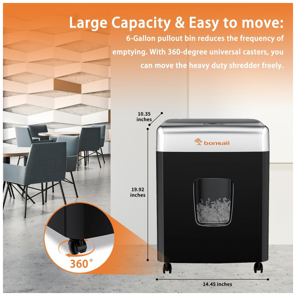 ECTQW7J3RNZD0B_1-1.jpg - Trituradora de Papel Bonsaii HeavyDuty para Casa e Escritório com Alimentação Automática de 110 Folhas, Corte Micro, Nível de Segurança P4,