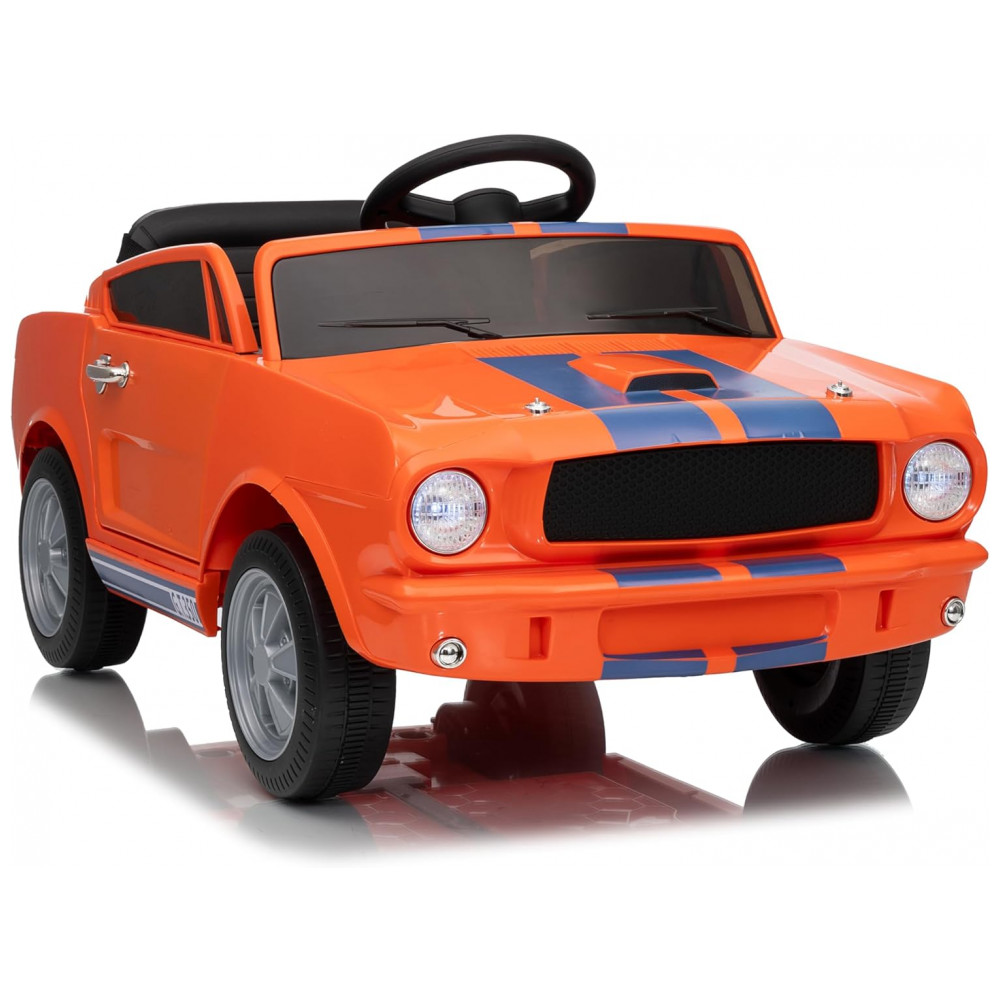 ECTQW9T4C3MF0B_0-1.jpg - Carro Elétrico Infantil 12V INFANS Shelby Licenciado, Controle Remoto, Bluetooth, Suspensão, Cinto de Segurança, 3 Velocidades, Laranja