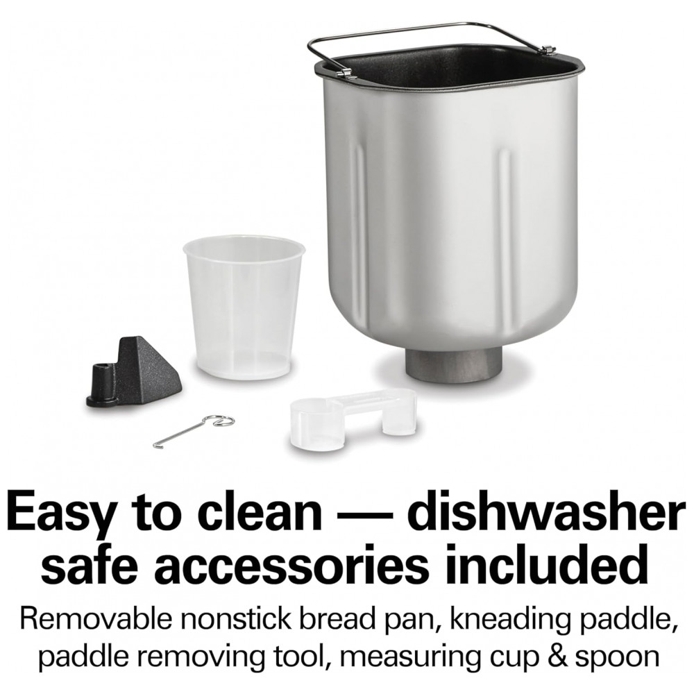 ECTQWC77LWKC0B_4-1.jpg - Máquina de Pão Digital Hamilton Beach Artisan e Sem Glúten Branco e Aço Inoxidável 14 Programas Capacidade 907 g Voltagem 110V