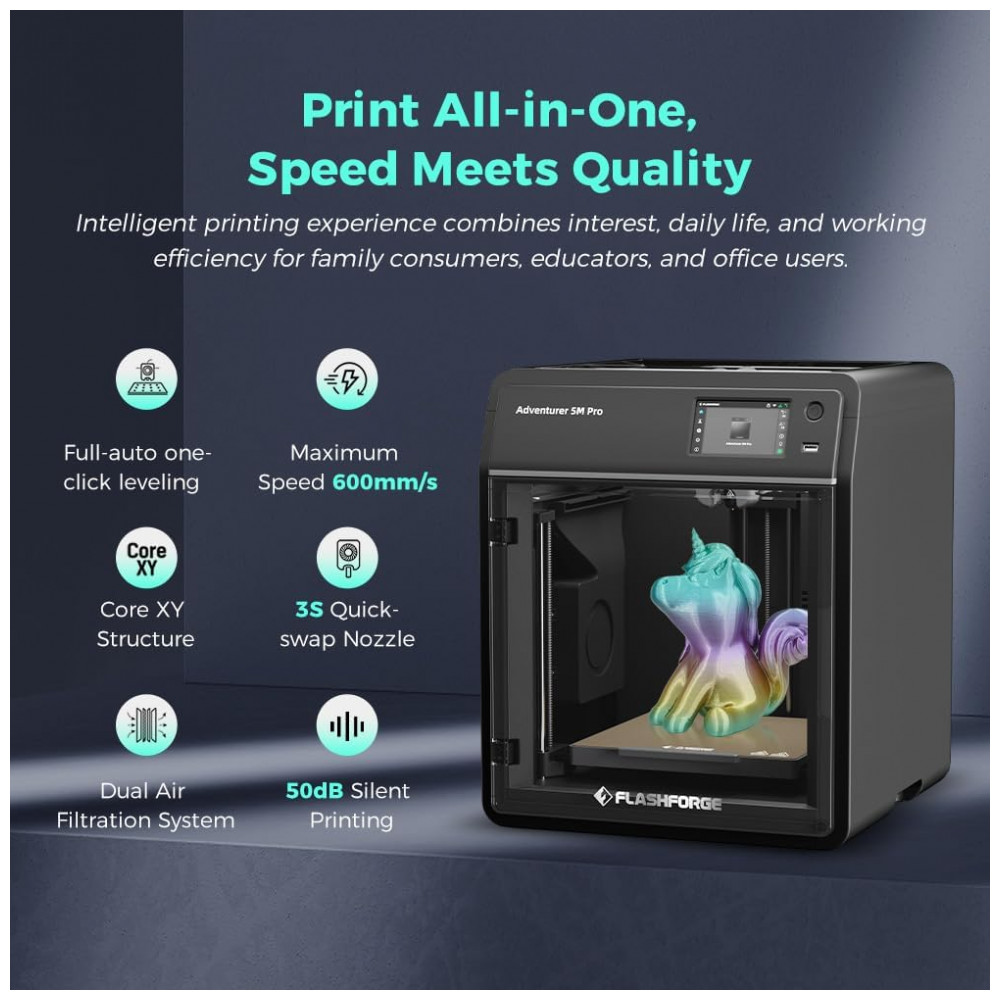 ECTQWHCXFZPD0B_1-1.jpg - Impressora 3D FLASHFORGE AD5M Pro - Alta Velocidade de 600mm/s e Precisão Calibração Totalmente Automática com Bocal de 04-06mm Estrutura CoreXY