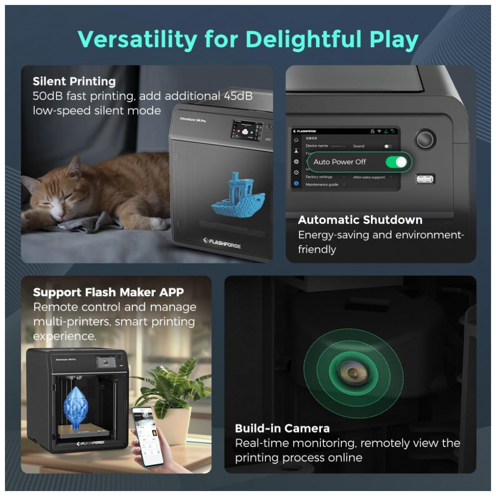 ECTQWHCXFZPD0B_5-1.jpg - Impressora 3D FLASHFORGE AD5M Pro - Alta Velocidade de 600mm/s e Precisão Calibração Totalmente Automática com Bocal de 04-06mm Estrutura CoreXY