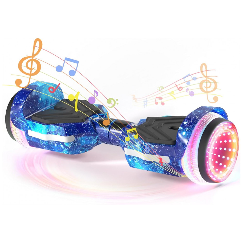 ECTQWHXZDNSB0B_0-1.jpg - Hoverboard SIMATE com Rodas Coloridas de LED, Alto-falantes Bluetooth e Aplicativo, Duplo Motor de 250W, Velocidade Máxima de 13,7 km/h