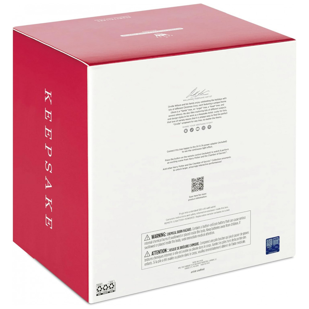 ECTQWHZGQBXC0B_3-1.jpg - Ponteira de Árvore Natalina Harry Potter Hallmark Keepsake Flying Ford Anglia Whomping Willow Com Luz e Som 110V Modelo B0CXBQGZHW