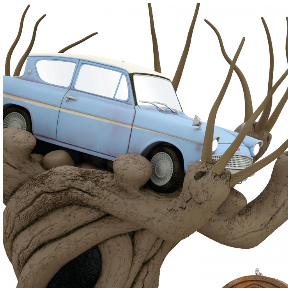 ECTQWHZGQBXC0B_5-1.jpg - Ponteira de Árvore Natalina Harry Potter Hallmark Keepsake Flying Ford Anglia Whomping Willow Com Luz e Som 110V Modelo B0CXBQGZHW